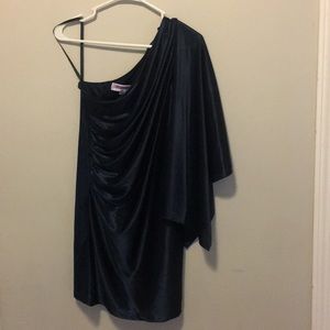 Navy One Shoulder Mini-Dress